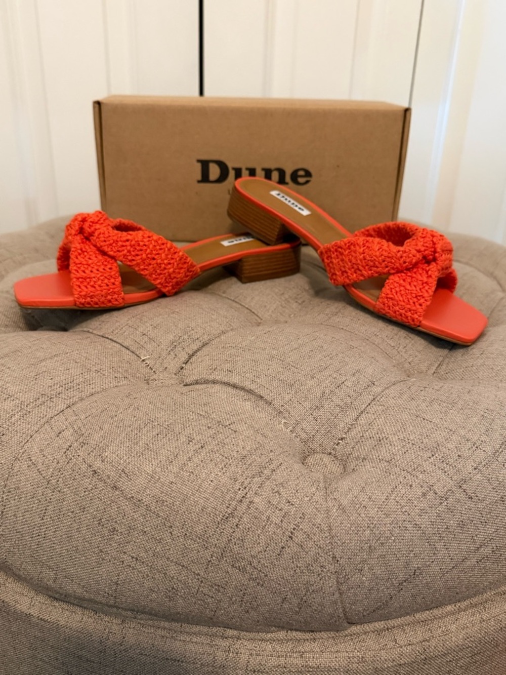 Dune London Laizes Knotted Crochet Sandals Size 9 NIB